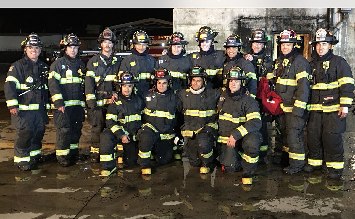 SantaClaraFD's tweet photo. Congrats to the 2017-1 Recruit Firefighter class and the Training Staff that prepared them. Tonight they completed their last exercises as an academy cadre! Onto graduation tomorrow and shift assignments. https://t.co/pt495pcIDW
