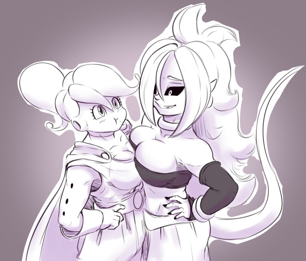 “Choose your side.
#TFSFanart 
Puddin VS Android 21” .