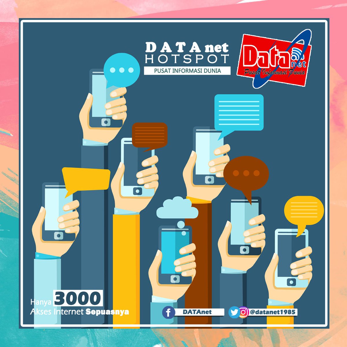 datanet1985's tweet photo. Hallo selamat pagi, semangat beraktifitas ...
 Data Net selalu menemani hari-harimu.
 Akses internet sepuasnya tanpa kuota, solusinya hanya di Data Net ... 
 Buruan... beli voucher nya dan nikmati layanan internetnya..
 #ngalahnesia
 #datanet
 #dataIT
 #paketDATAnet
 #DatanetKece https://t.co/GWhL2qUG2J