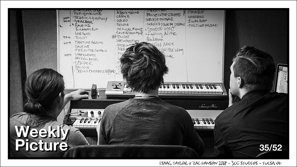 hansonmusic's tweet photo. Here we are hard at work on our next musical project, brainstorming some big musical ideas for 2018 and beyond! https://t.co/HX71UX3fQp