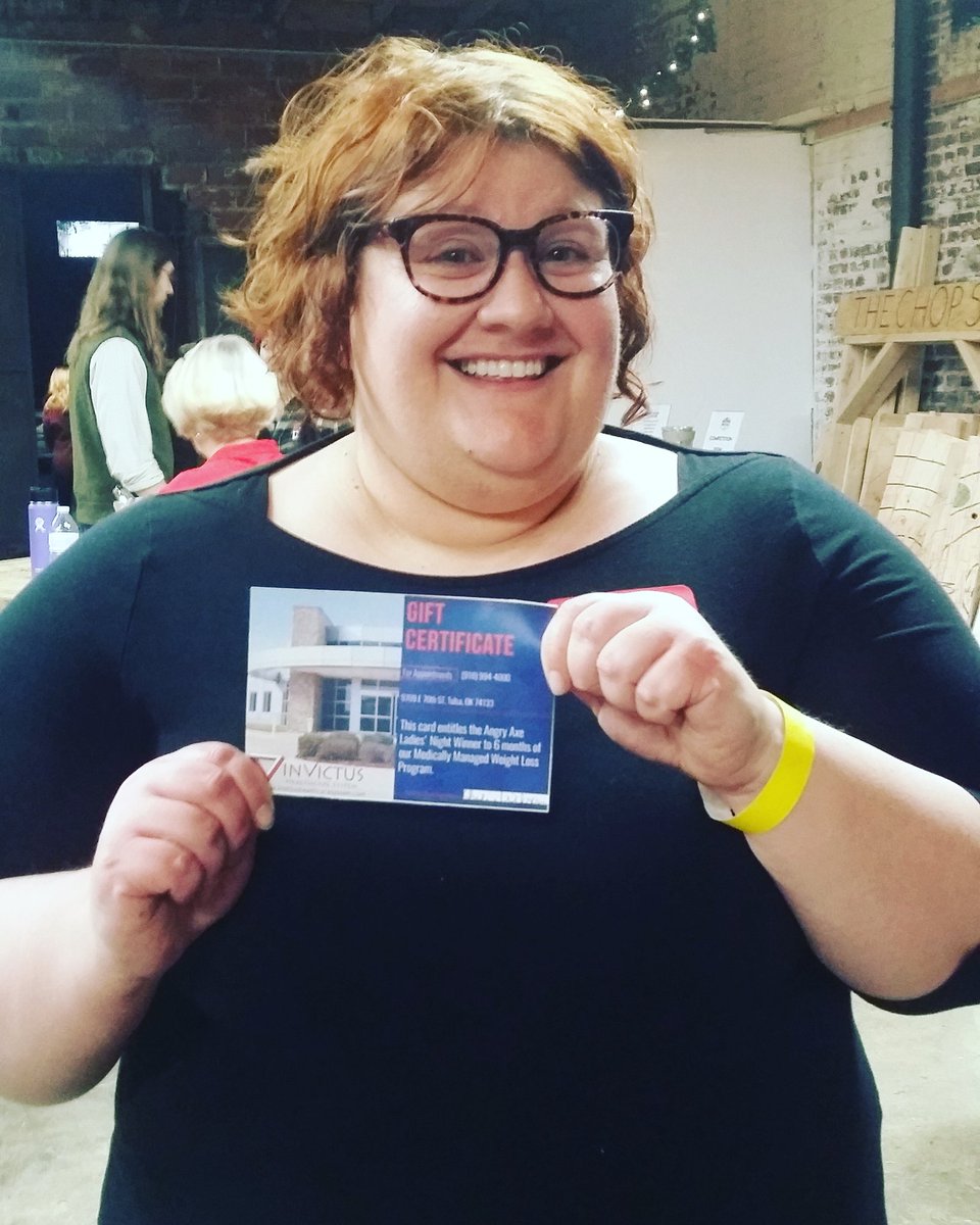 InvictusHealth2's tweet photo. Congrats to the winner!!! Looking forward to seeing you again! Angry Axe Throwing thank you so much for letting us be a part of your Ladies Night event. #angryaxe #InvictusHealthcare #winner #ladiesnight https://t.co/4lzMSrXYVQ