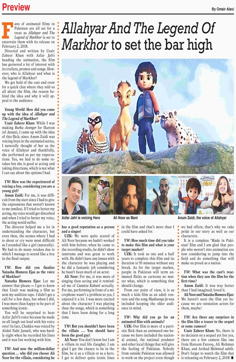 Omair Alavi Twitterissa Omair78 Previews Glucoallahyarandthelegendofmarkhor For Dawn Young World Where The Cast And The Director Share Interesting Stories About The Upcoming Animated Film T Co Bz6gsstnls T Co Wttnlamibf Twitter