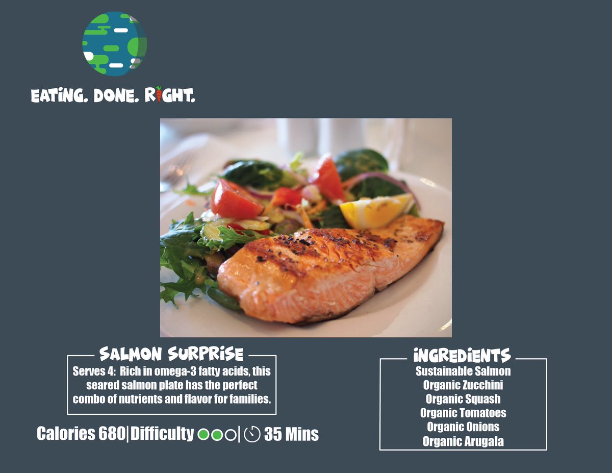 EatingDoneRight's tweet photo. Introducing our fabulous new dish, Salmon Surprise! This plate has an excellent balance of protein and veggies while using the best ingredients. Tweet your thoughts on this dish! #EatingDoneRight #SalmonSurprise https://t.co/Mwu9bIK9ls