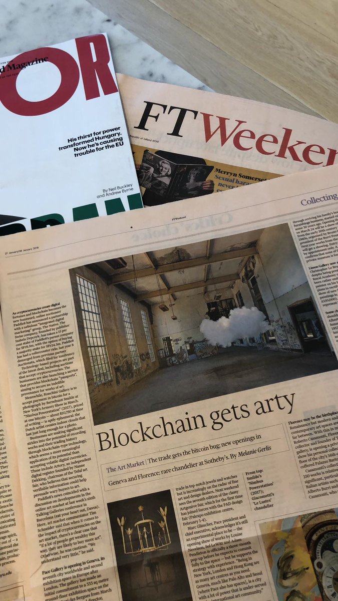 RonchiniGallery's tweet photo. Ronchini Gallery is featured in @financialtimes newspaper + online today, announcing that we will be accepting bitcoin at the Armory Show 2018 for the work ‘Nimbus Powerstation’ by Dutch artist #BerndnautSmilde. 1/2 https://t.co/42jlnnBgrJ