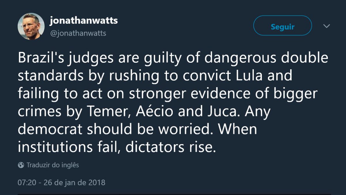 BRASILWIRE's tweet image. Welcome @jonathanwatts. Whilst you and your colleagues were publishing propaganda for Sérgio Moro and Lava Jato, we have been regularly warning about this very situation for 3 years. #Lawfare brasilwire.com/category/lawfa…