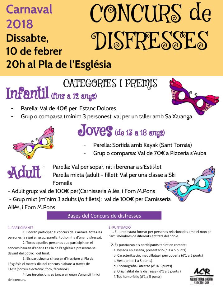 ACRMigjorn's tweet photo. 3r Concurs de disfresses  - Carnaval 2018! Ja us podeu inscriure! https://t.co/76VWLGaFl8