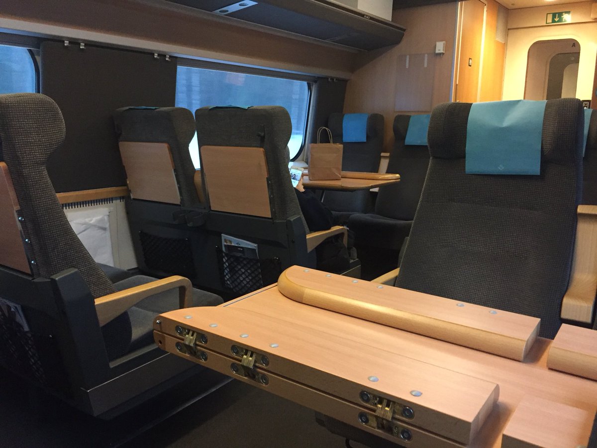 Triagemonkey's tweet photo. Travelling in luxury on a Swedish train. This is second class, and cheaper than similar journey in the UK. how have we got it so wrong? #nicecommute https://t.co/PLHqLyMvfd