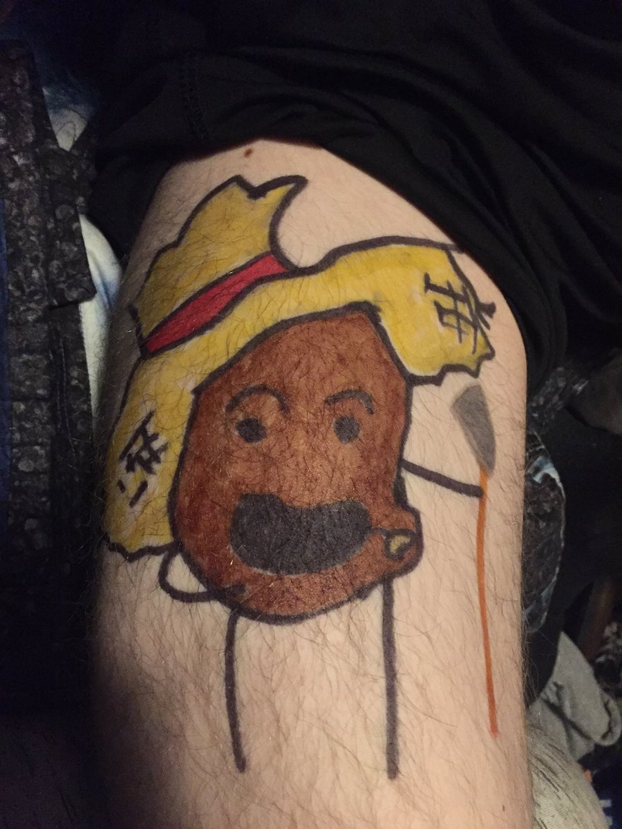 MalachiBKramer's tweet photo. Thigh art. @FarmerDils @bearyfl https://t.co/H02VcpR9HC