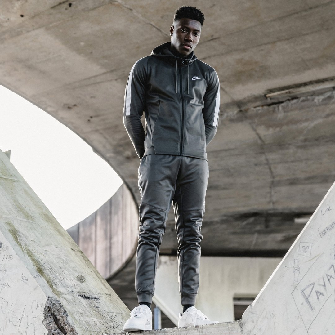 nike grey and green tracksuit