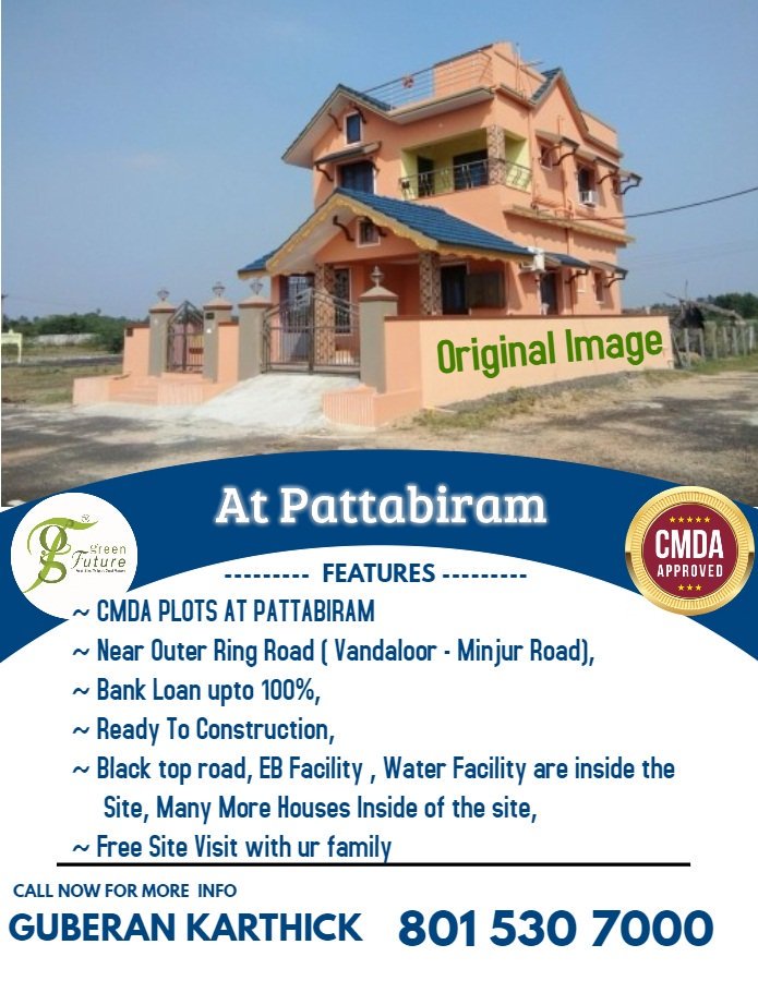 karthickrash's tweet photo. #CMDA #PLOTS AT #PATTABIRAM
Near Outer Ring Road ( Vandaloor - Minjur Road), 
100% Bank Loan, Ready To Construction, 
Many More Houses Inside of the site, 
Free Site Visite with ur family,
Call or  Whatsapp : #8015307000 https://t.co/KAFR7ZlbxE