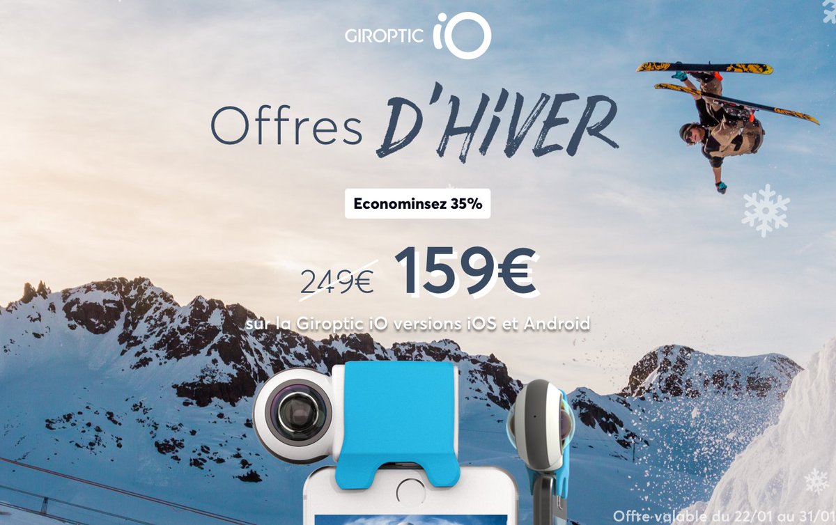 ❄️OFFRES D’HIVER❄️ Capturez des contenus 360° saisissants pendant vos vacances d’hiver avec la Giroptic iO au prix de 159€ au lieu de 249€
👉 giroptic.io/offresdhiver