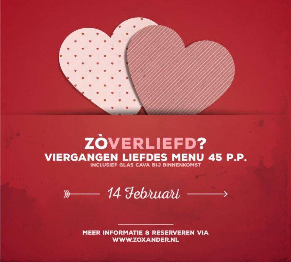 Liefde is samen dineren...

Woensdag 14 februari
Verras je geliefde met een speciaal Valentijns menu, samengesteld door Chef Martijn Bokkers. 

Reserveren kan via de onderstaande link of bellen met 038-4231310

seatme.nl/srm/availablet…