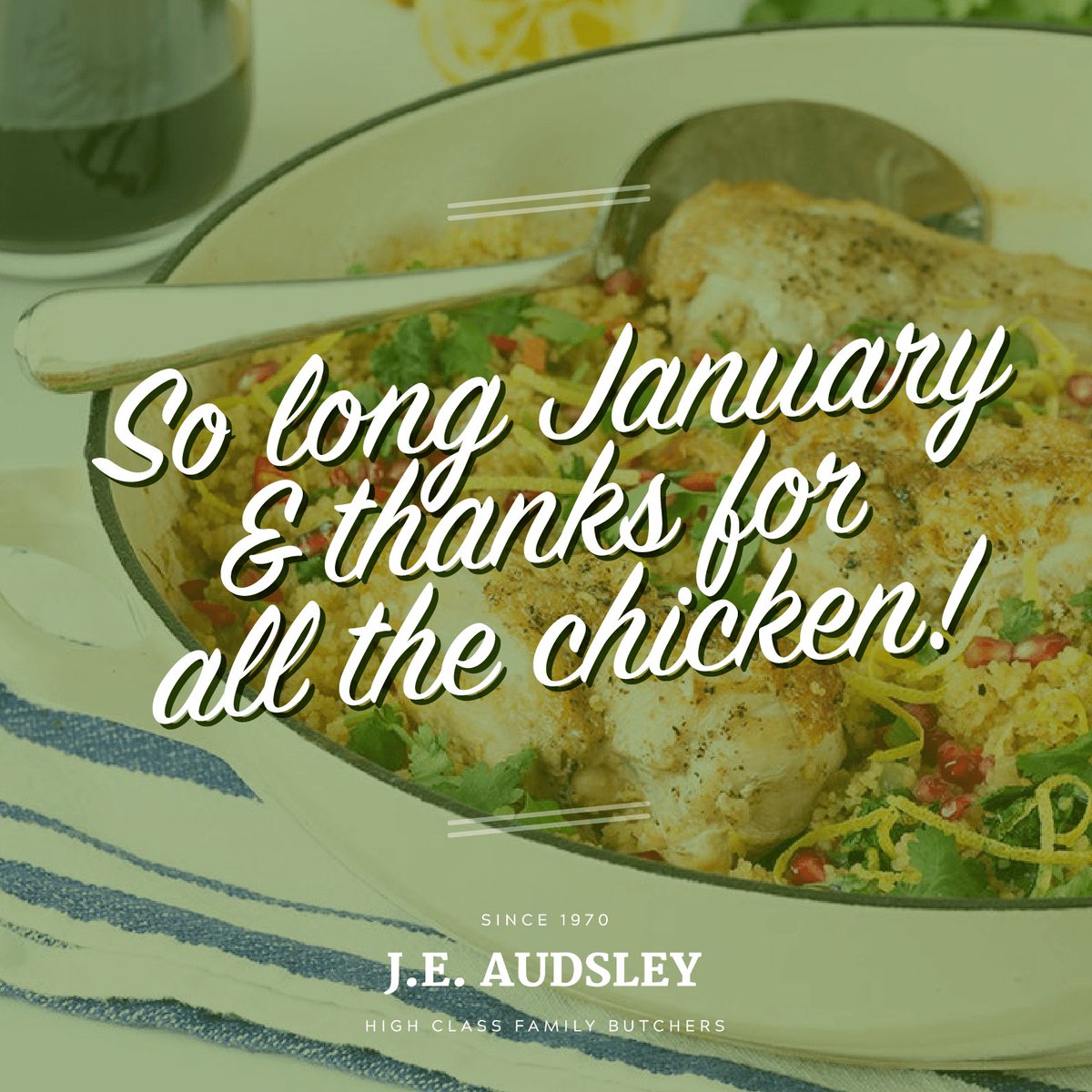 JEAudsley's tweet photo. Goodbye January!
This one-pot meal is perfect for fuss-free entertaining
https://t.co/o19TWNfutK
Don’t forget we also stock a great selection of home prepared  ready meals. 
Pop in or visit our site for more tempting recipe ideas.
https://t.co/PdcHFLakPH
#buylocal https://t.co/snKIMOPFnk