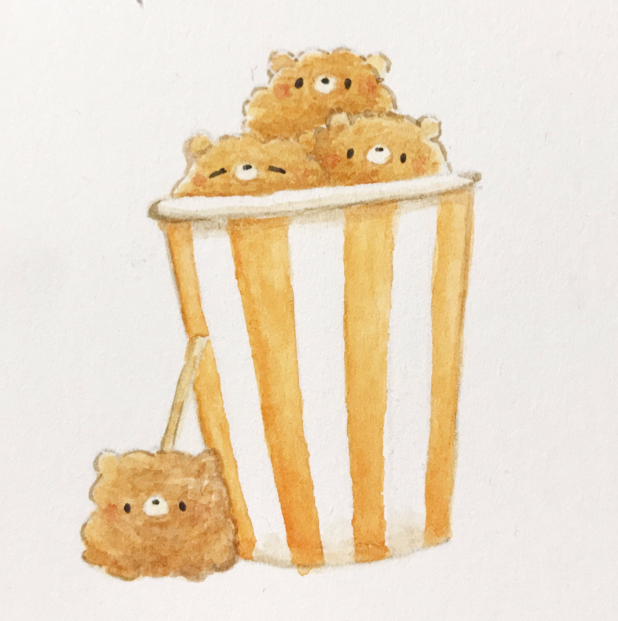 くるくるりんご على تويتر やっとできた 唐揚げ詰め放題くま 艸 イラスト 水彩 唐揚げ詰め放題 T Co 6gfd3n7sed تويتر