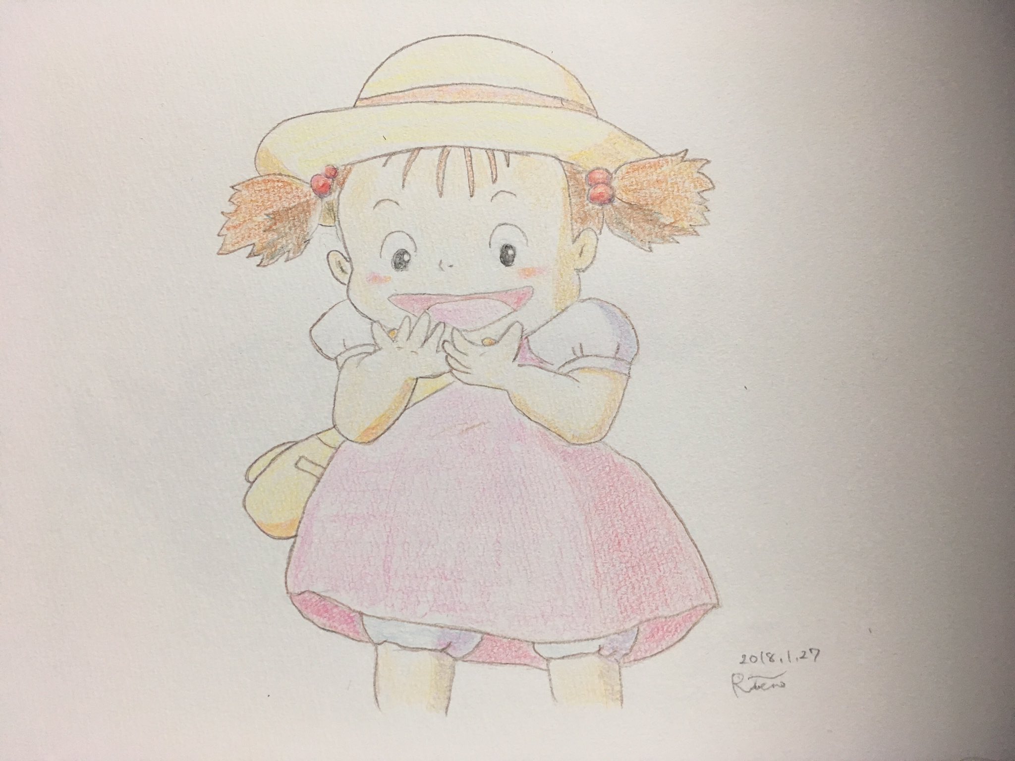 Twitter 上的 Rieno Drawing どんぐりを拾い集めたメイちゃんが うわー っていうところ となりのトトロ トトロ メイ Mei 色鉛筆 色鉛筆画 おえかき ジブリ Ghibli Totoro Myneighborstotoro Drawing Drawings イラスト 絵 Illustration