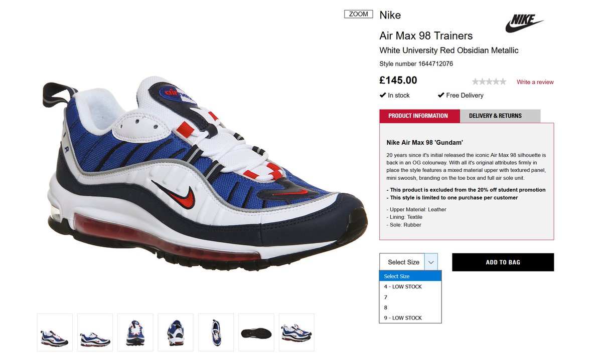 Nike Air Max 98 'Gundam' Few sizes 