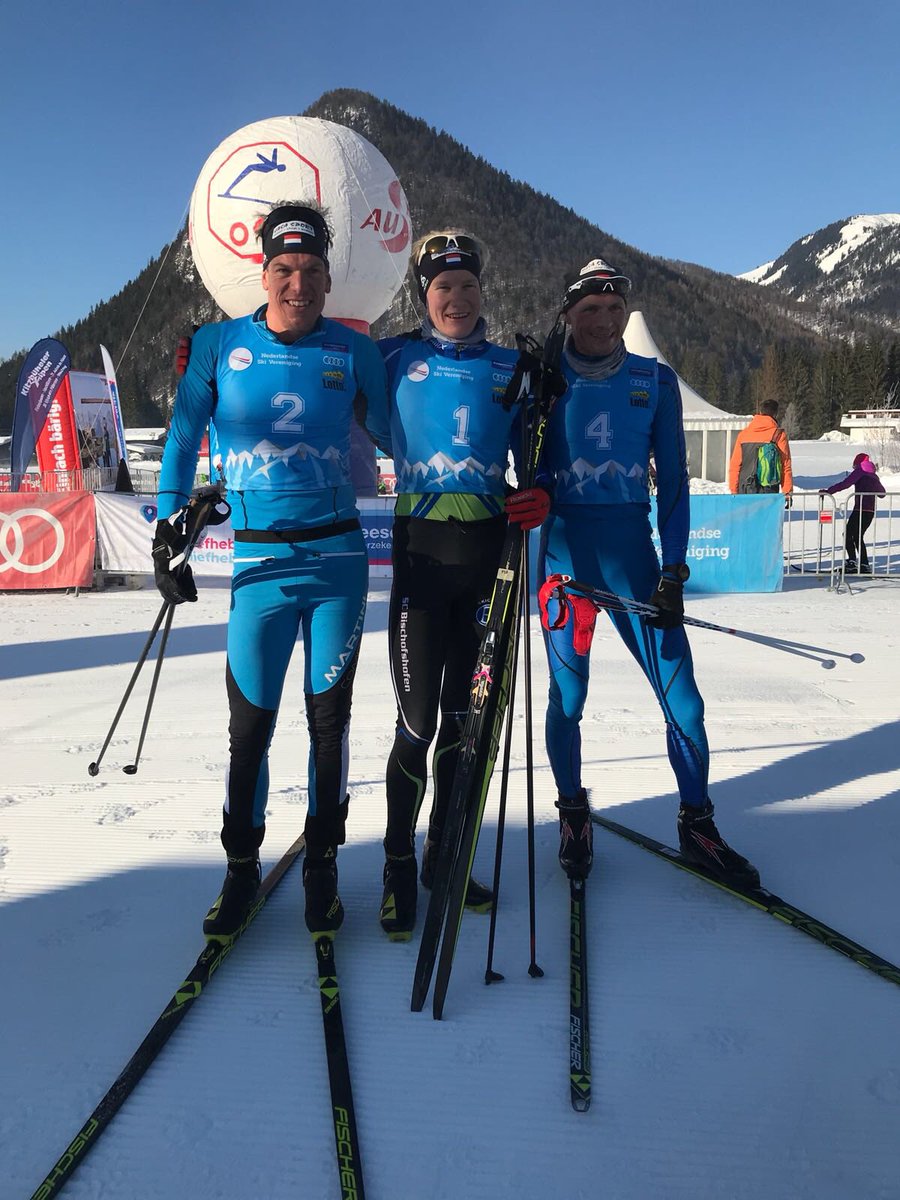 Max Teeling voor derde keer sterkste op NK langlauf, nu op 25 km marathon. Hij finisht voor Rick Hoenderop (2) en Machiel Ittmann (3) #nklanglauf #pilletseetal