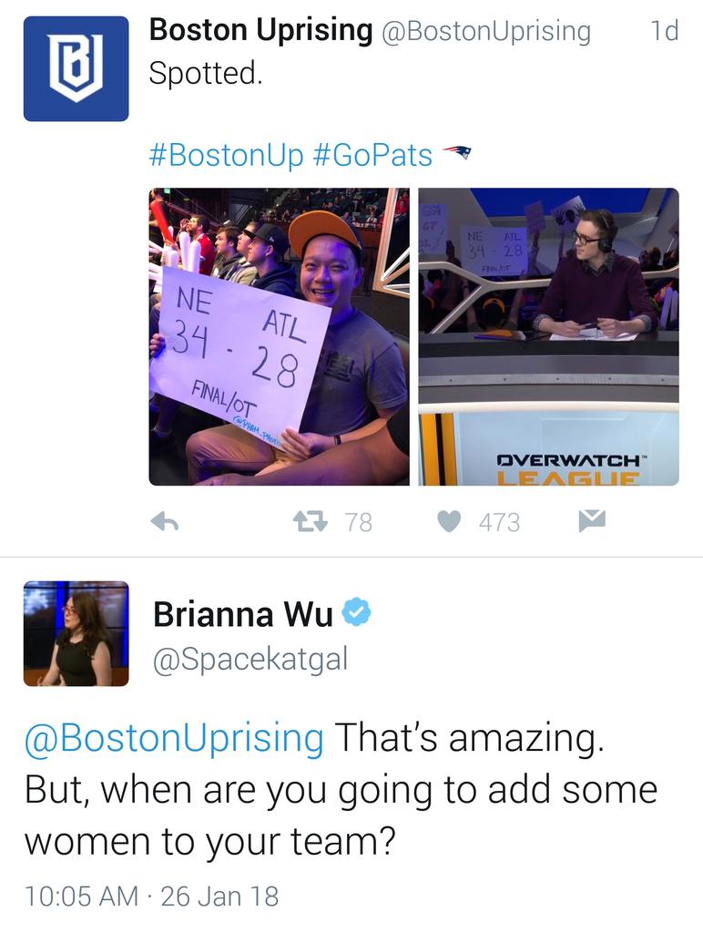 mombot's tweet photo. Brianna Wu "reignites debate" with the eSports community. https://t.co/NUwwg3zsCD