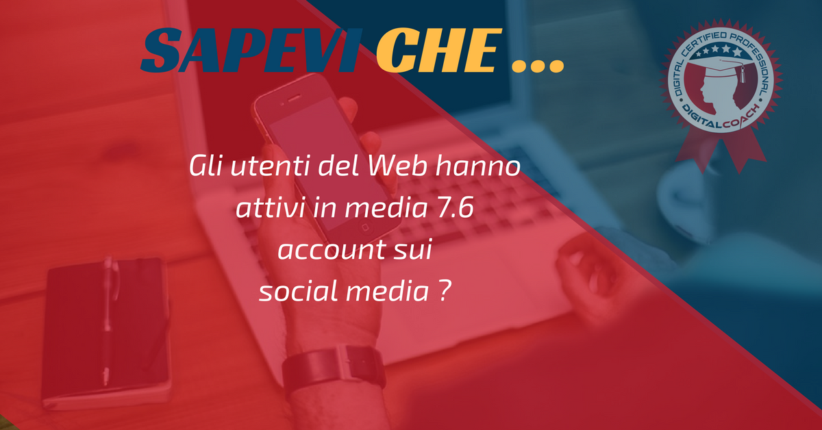 DigitalCoachIT's tweet photo. Gli utenti del web in #Italia 🇮🇹 hanno attivato in media 7.6 #SocialMedia #Account. Questa è l'analisi del momento. 👇👇 #digitalcoachit #successo #web 💻 https://t.co/xeapJ2caYC