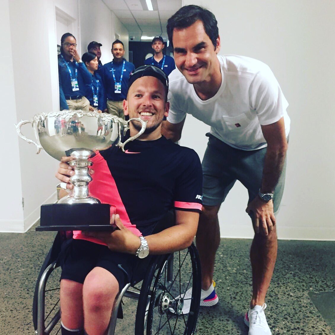 #kingDylan 👑 #kingRoger 👑RT @DylanAlcott: Having a moment with the greatest champion of them all @rogerfederer #ausopen