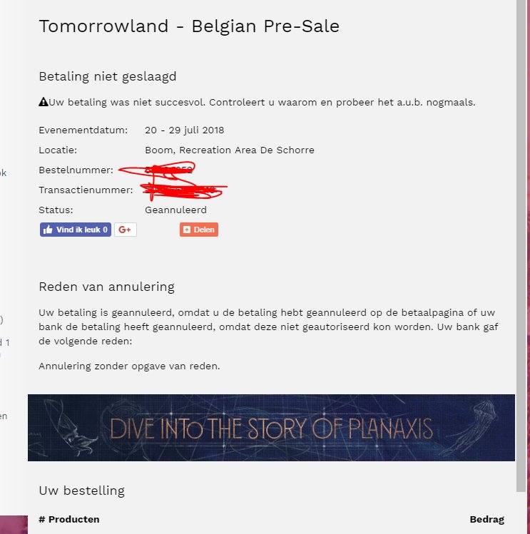 NickVanPutte's tweet photo. @Paylogic @tomorrowland  SERIOUSLY?????????? Fix your system!!!!!! https://t.co/s52fMYQCSX