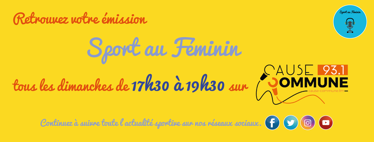 jeromedecourcel's tweet photo. Retrouvez-moi tous les dimanches, de 17h30 à 19h30, dans @sportaufeminin1 aux côtés de @greedy_sharon @alexandraxgomes @Soraya_Ltk @aureliebresson @CoeurHandisport et @deborah_3s sur @_CauseCommune_ (93.1 MHz [Paris RP] ou https://t.co/yiiZhrOmzj )
2 h consacrées à nos sportives! https://t.co/e3Eg6ZHii7