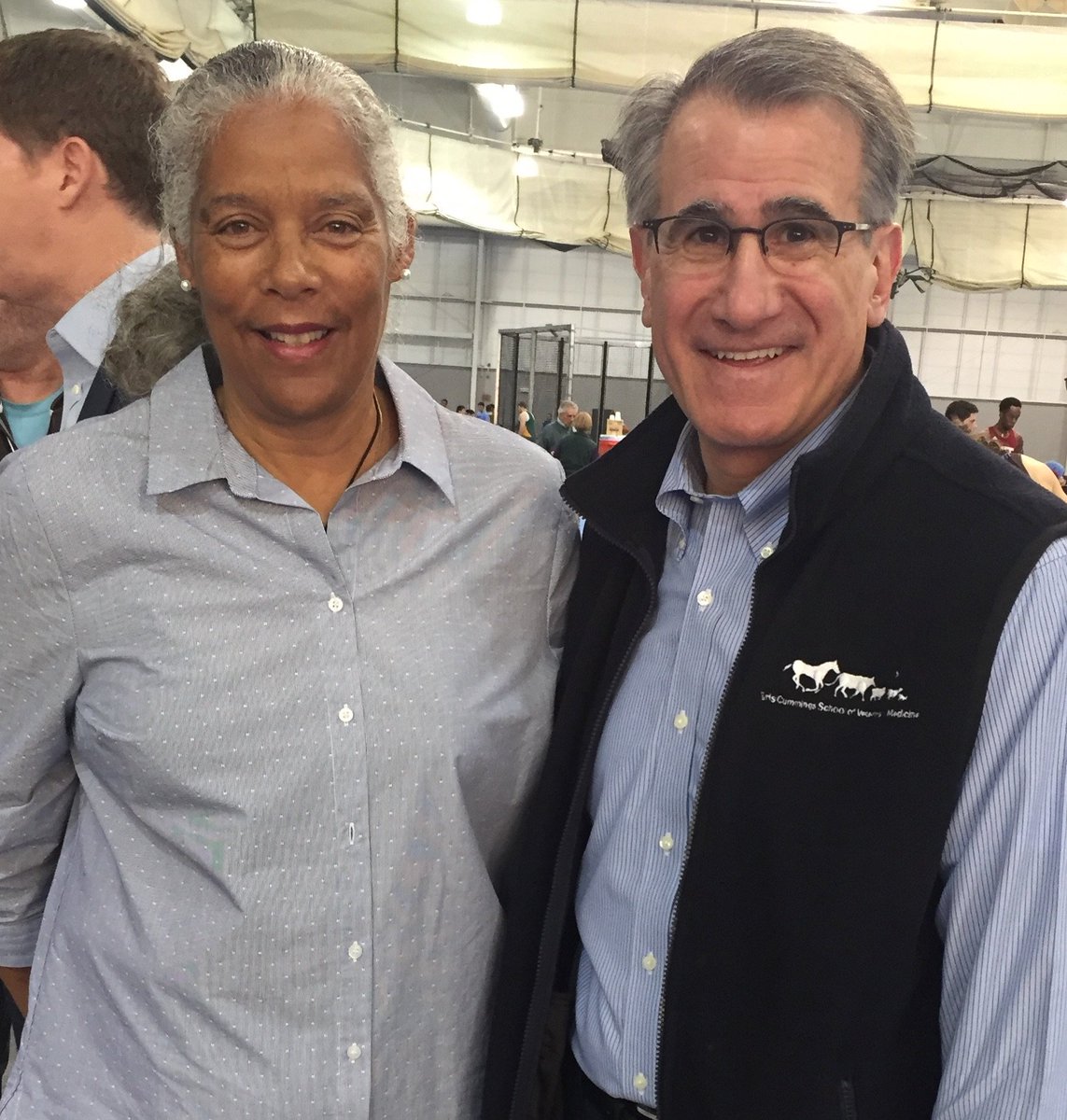 MonacoAnthony's tweet photo. Congratulations to former Associate Athletic Director Branwen Smith-King on the dedication of the inaugural Branwen Smith-King Invitational Track and Field event at the Gantcher Center today! @TuftsAthletics @TUFTStrackXC https://t.co/aYCZ2j7B51