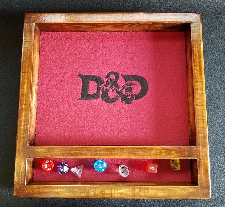 EmbroiderWood's tweet photo. Hear ye, hear ye! In three days time (Feb 1st), EmbroiderWood will be gifting one lucky adventurer a free, custom Legendary Dice tray! To complete this quest and have a chance at procuring this Legendary loot, all you have to do is re-tweet this missive and follow us! https://t.co/kMM4VtdDX8