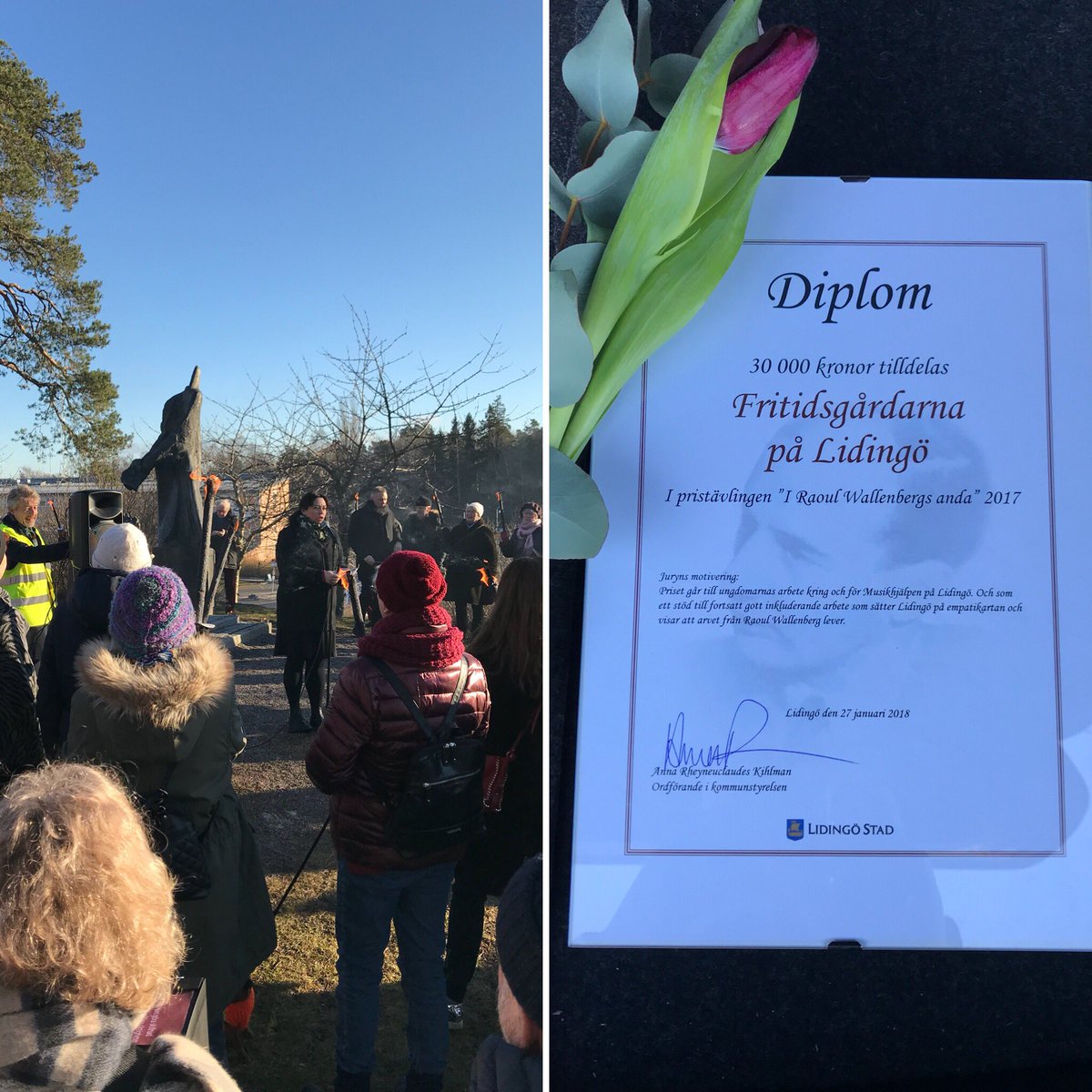 Förintelsens minnesdag på Lidingö samt utdelning av pris i Raoul Wallenbergs anda! #LKF #Fritid