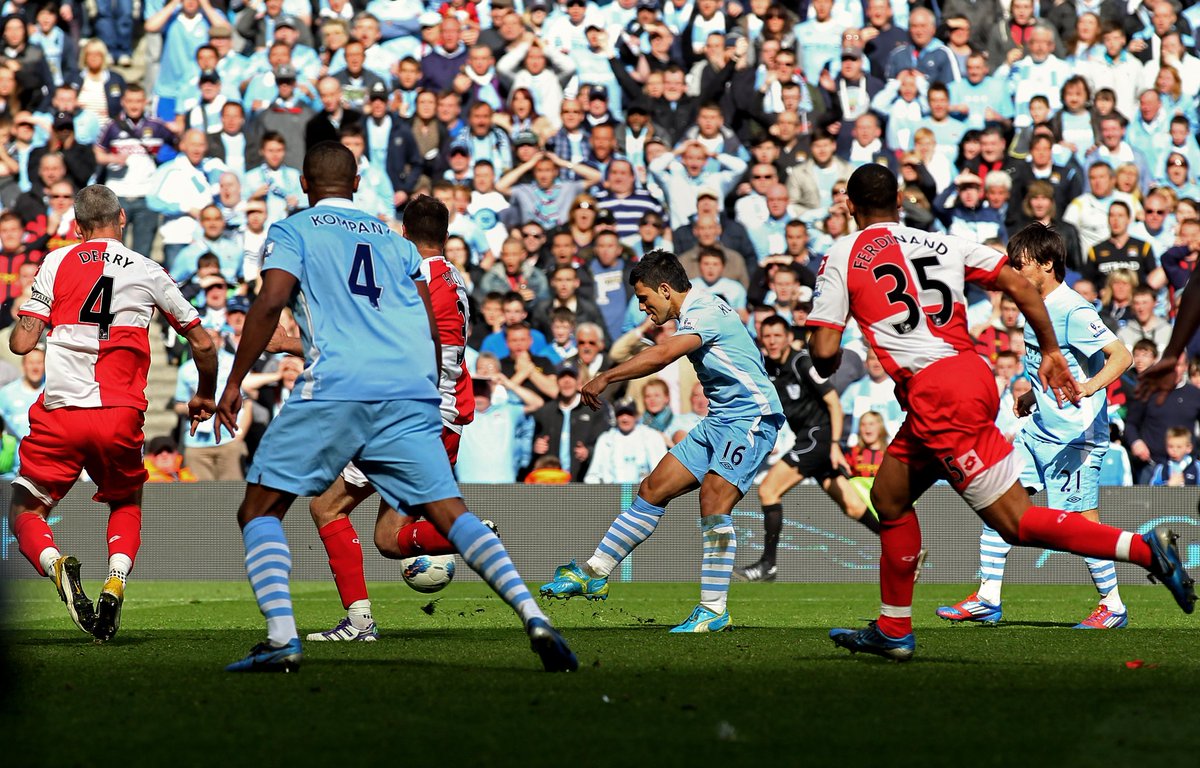 April/May 2012: Despite a fantastic run of form which sees United go 8 points clear at the top of the table in April, United take their foot off the gas and allow City to creep up. An Aguero stunner in injury time gives the noisy neighbours their first PL title.