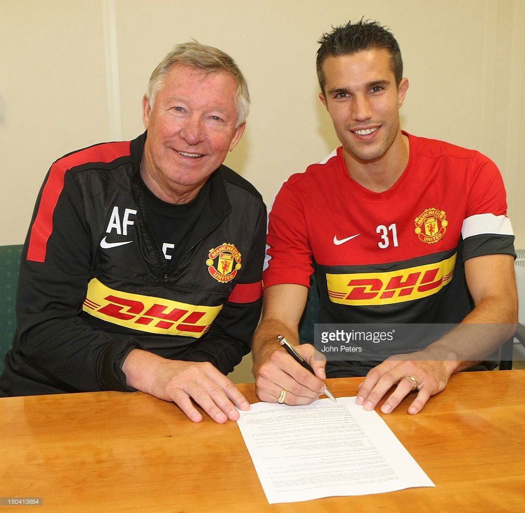 August 2012: United sign striker Robin Van Persie from Arsenal for a fee of £24m. He eventually helps us to the PL title with 26 PL goals.