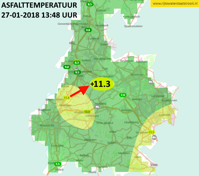 RWSverkeersinfo's tweet photo. Het Limburgs asfalt begint al aardig op te warmen. We ruiken de lente mensen #doeiwinter #nietmeerstrooien #A2 https://t.co/RfGlgwIJEf