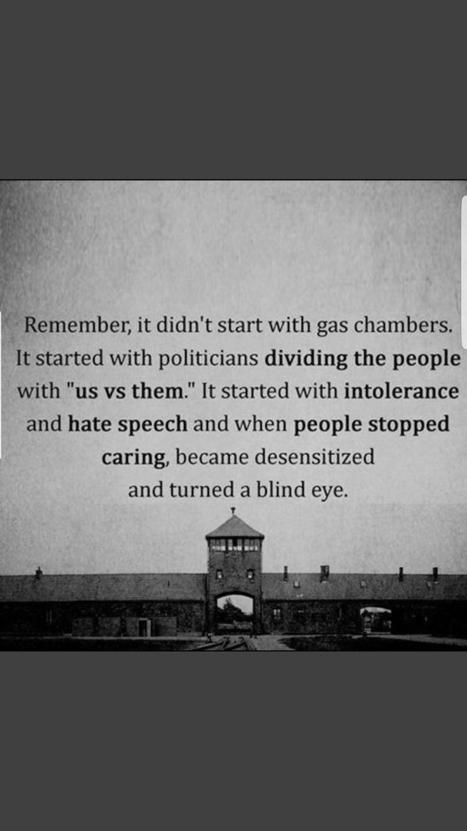SorchaEastwood's tweet image. "It didn't start with gas chambers, it started with politicians dividing the people with 'us and them'. It started with intolerance and hate speech" 

Never turn a blind eye. We must keep challenging intolerance.

 #HolocaustMemorialDay