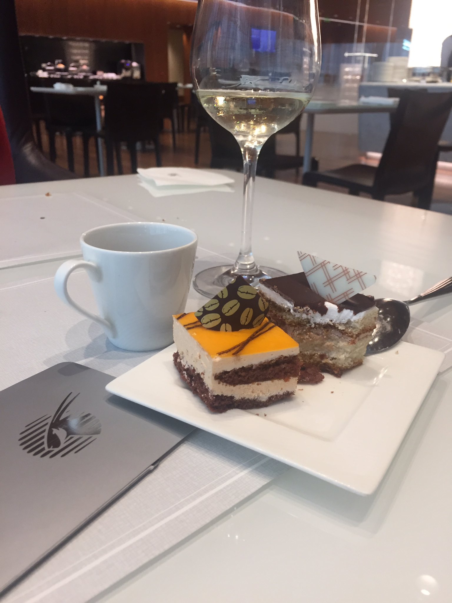 Happy Birthday Cake and White wine in your honour. 