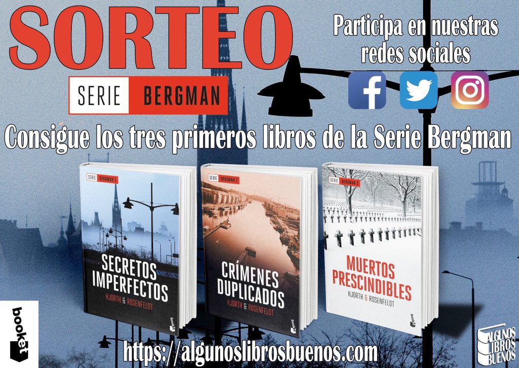 AlgunosLibrosB's tweet photo. Primer Sorteo Serie Bergman!! Consigue los tres primeros libro de la serie reeditados por @Booket_Planeta.
📚Para participar sigue a las cuentas: @Planetadelibros @Booket_Planeta y @AlgunosLibrosB y haz un RT de este tuit.
📝Bases: https://t.co/AkUtgpT1RC…
#SorteoSerieBergman https://t.co/G7YgHmyqvG