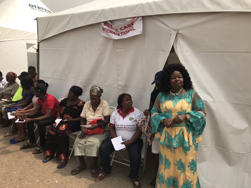 bcighana's tweet photo. BCI was at the Independence Square with @perezchapel today to educate and do free breast screening at their health village. Thank you to @Delta @uicc @IARCWHO @AORTIC_AFRICA  @NicolaManning1 #breastcancerawareness https://t.co/SJPnYlhDQl