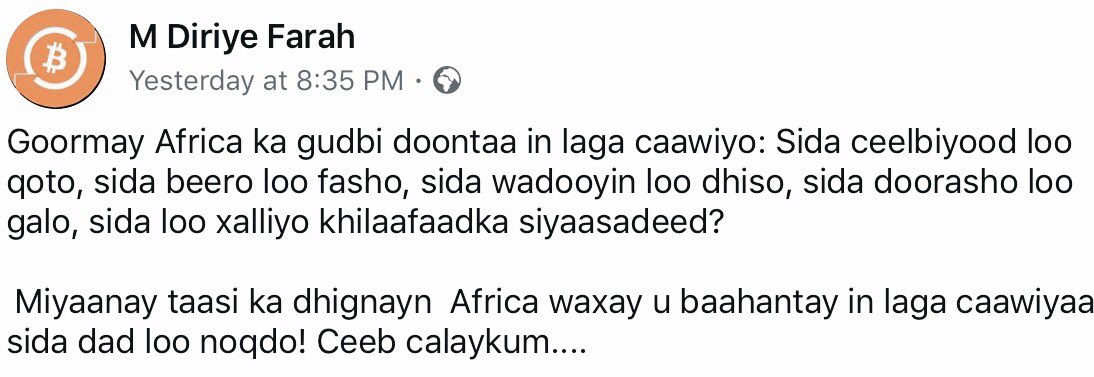 Diirane_AM's tweet photo. When will Africa become mature from  being assisted: on how to  drill water wells,How to do farming, how to construct roads, how to conduct elections and how to resolve it’s political disputes.

Doesn’t that mean Africans need to be assisted on how to be humans!

 So Disgraceful. https://t.co/XuVFnKfNvc