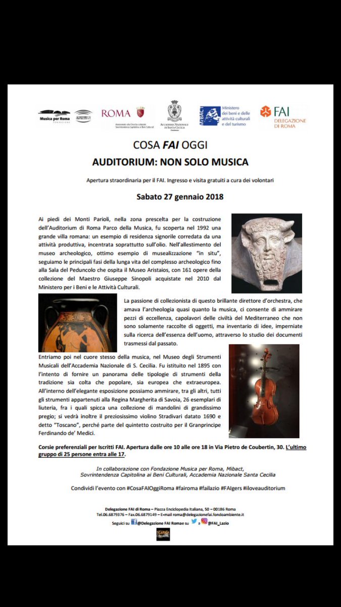 SaiCheARoma's tweet photo. Sai che a #Roma... oggi puoi scoprire i segreti dell' @AuditoriumPdM ?
#CosaFAIOggiRoma #fairoma #failazio #iloveauditorium #FAIgers https://t.co/YaFBPqtSYP