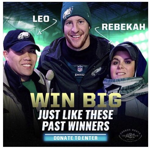 AO1Foundation's tweet image. Time is running out! Will you be going to the Super Bowl? Click the link to enter now: prizeo.com/eagles