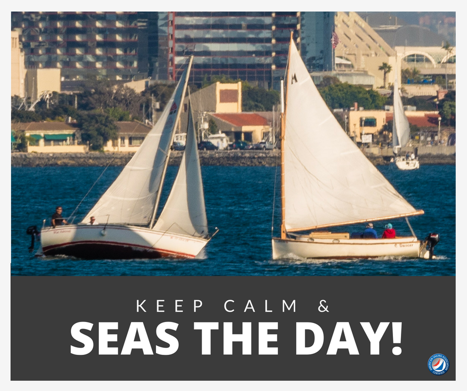 __ASA__'s tweet photo. Keep Calm & Seas the Day! #ASASailing #Sailing #SailingQuote #SailingInspo #Sail https://t.co/94QLMGCACS