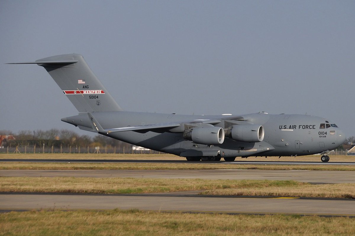 squareDaviation's tweet photo. @CivMilAir REACH204, TN ANG C-17A 95-0104 departing Mildenhall today after diverting from Ramstein. https://t.co/xVivg4lisr