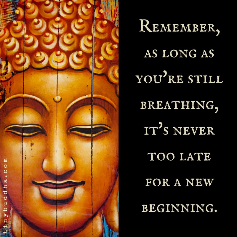 Tiny Buddha على X: Remember, as long as you're still breathing, it's never  too late for a new beginning.  / X