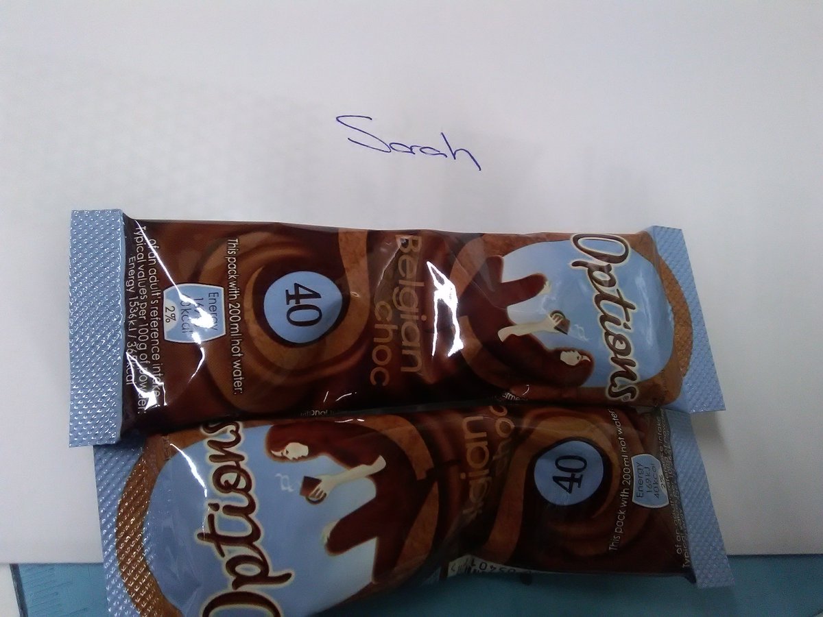 One of our guest in for a long night after falling I'll so just a little card and hot choccie for her return from hospital