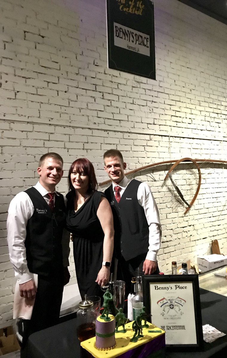 BennyPlace's tweet image. Eric White made me super proud for coming up with a cocktail that placed 2nd in this year's Art of the Cocktail. His cocktail was named The Tricentennial, which was a unique take on an old fashioned made with three local New Orleans ingredients, including duck fat infused Sazarac