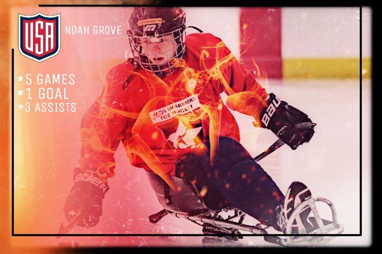 USAWarriors's tweet photo. Noah Grove ended the #Turin2018 Tournament with 1 goal and 3 assists https://t.co/9fbCL7yGD8