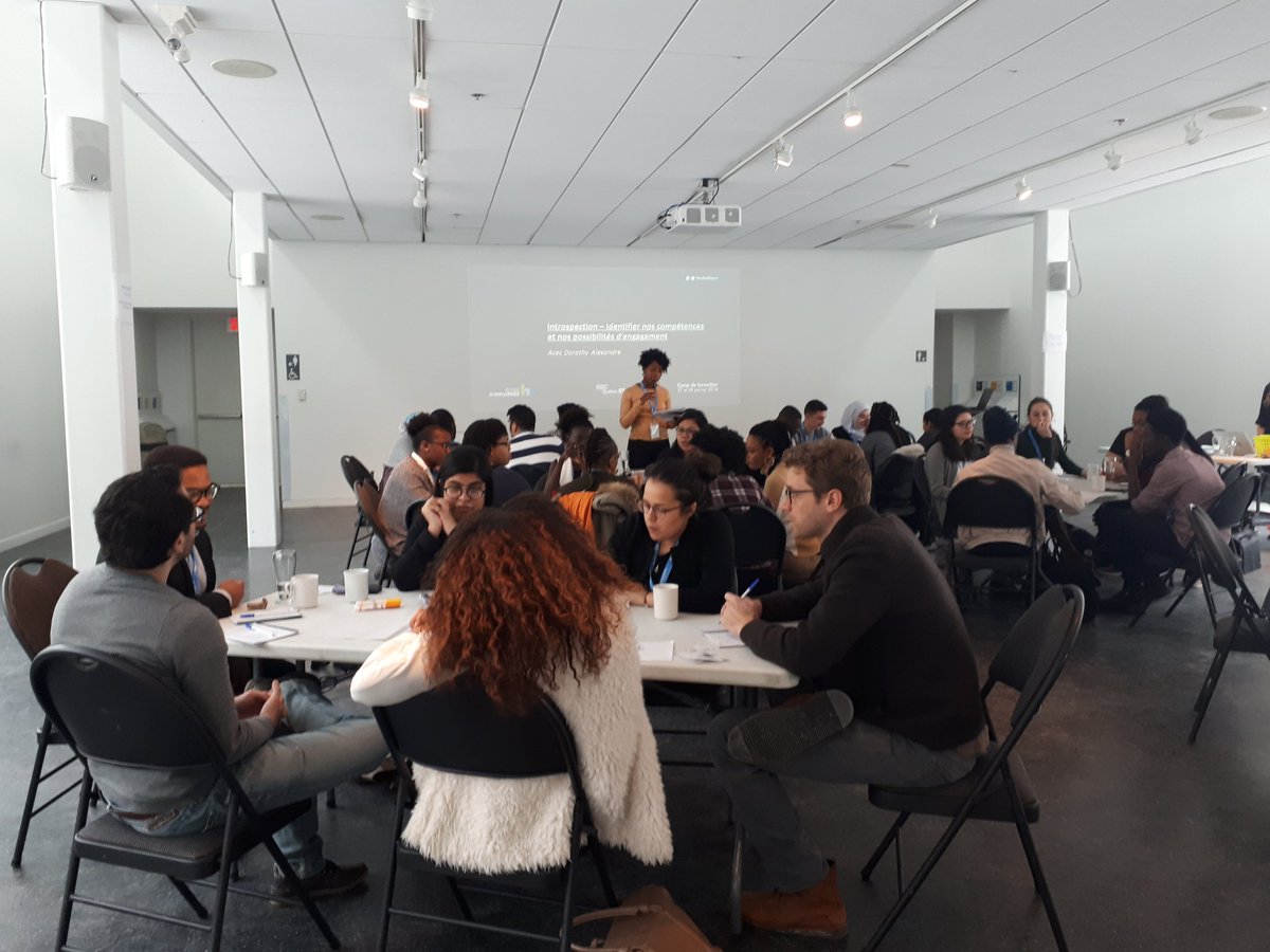 ClauBeaudoin's tweet photo. L'#ecoleinfluence se poursuit avec un atelier d'introspection sur les compétences et les possibilités d'engagement. @INM_voix @Dorothy_Alex https://t.co/PHE67ZxT1T