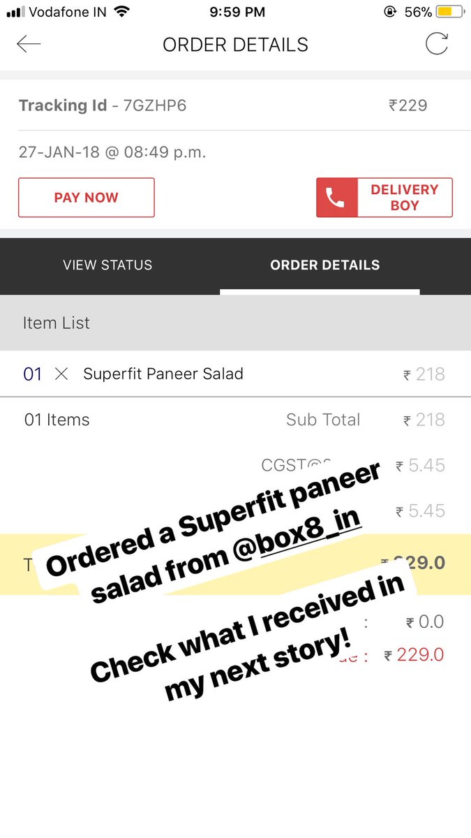 thevogueandfit's tweet photo. Box8 sent a non veg meal instead of a veg with a veg tag. I am a pure vegetarian and happened to have a spoon till I realised it’s chicken.? @BOX8_in #vegchicken #box8 #whywhywhy #box8fail https://t.co/i0bpr5dgnV