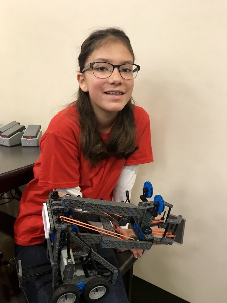 ValPerez_STEAM's tweet photo. Smile! It's the only thing robots can't do!!!! My daughter preparing for her @VEXRobotics competition. #STEM #STEAM #Robotics #AspiringEngineer https://t.co/ZDbmG8b9da