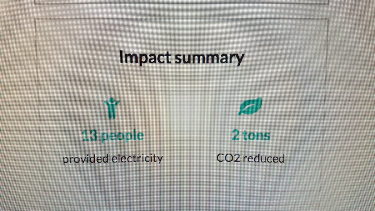 LApprentiVegan's tweet photo. Je viens d'investir sur @joinTRINE (https://t.co/zhHeTvvTpV). Fournir de l'électricité à 13 personnes en Afrique,  réduire de 2 tonnes l'émission de CO2 tout en gagnant de l'argent, c'est GENIAL ! 😊 https://t.co/kIfpEJNrXf
