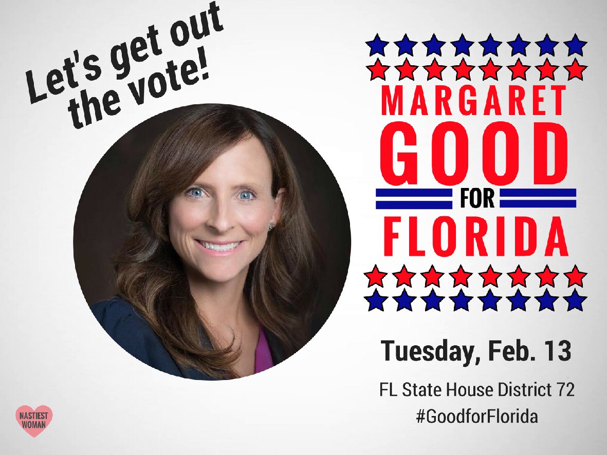 Robyn_TRuth's tweet photo. #Florida #SpecialElection  🔜
💘  February 13th  💘

Follow ➡️ @GoodforFlorida
#FlipItBlue for your Valentine!

Donate / Volunteer:
https://t.co/q4zWlcA9JI

#Good4Florida #BlueWave2018
#DemForce https://t.co/DA1OPkrdDb